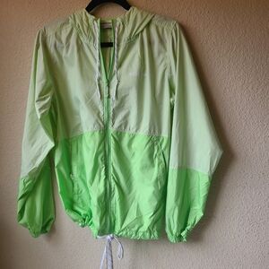 Columbia Two-Tone Green Windbreaker Women's Size M